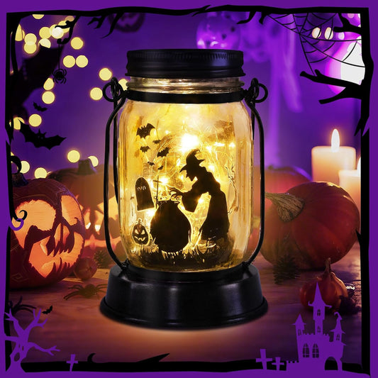 kyoryuger Halloween Decorations Halloween Decor Witch Solar Lanterns Witch Decorations Outdoor Lights Solar Garden for Yard, Patio,Backyard,Porch Torches Lights