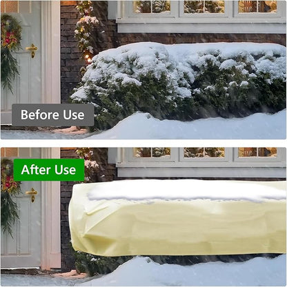 Plant Covers Freeze Protection, 4 Pack Frost Blankets for Outdoor Plants – 2 Rectangular (22"x60"x20") & 2 Round (32"x48") Winter Plant Covers, 2.4oz/yd² Frost Cloth Plant Protection