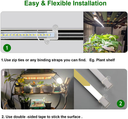 Grow Light for Indoor Plants Abonnyc 96 LEDS Plant Grow Light Strips 10 Inch Warm White Light & Red Light Full Spectrum with Auto On/Off Timer Sunlike Small Grow Lamp for Hydroponics Succulent, 4 Bars