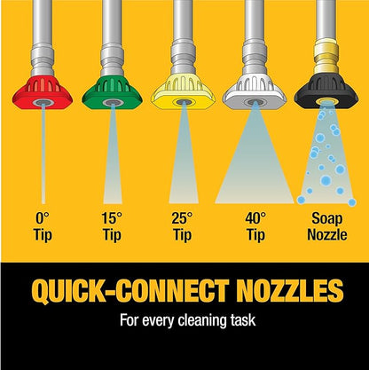 DeWalt DXPW3400PRNB-S PressuReady 3400 PSI Gas Pressure Washer with Quick Start Technology, 2.5 GPM Axial Cam Pump, 208cc Engine, Cold Water, Includes 25-Ft Hose, Nozzles, Spray Gun & Wand, 49-State