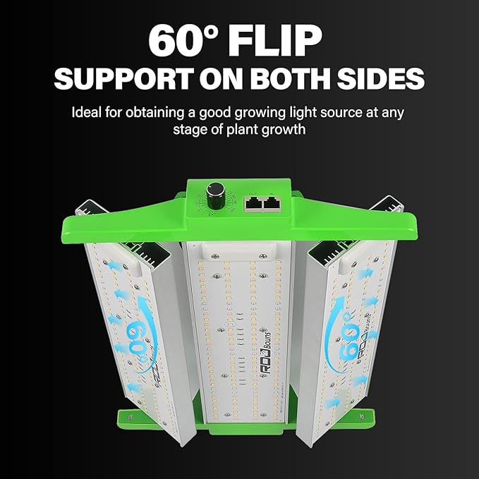 RDJ Bouns 120W Grow Lights Full Spectrum with UVA and IR, Adjustable Panel Angle, 0-100 Dimming, Daisy Chain, Grow Tent Lights for Indoor Plants for 2x2 or 3x3 Tents