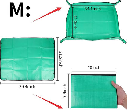 Azureblue Large Plant Repotting Mat, Waterproof Repotting Tray for Indoor Plants Potting Soil, Gardening Tray Mat, Portable Potting Tray Soil Mat for Indoor House Plants Succulents Orchid