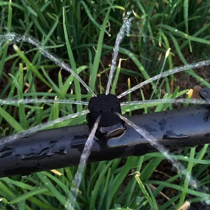 100 Pcs Adjustable Irrigation Drippers Sprinklers 1/4 Inch Emitter Dripper Micro Drip Irrigation Sprinklers for Watering System, Black.
