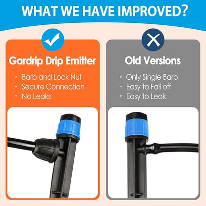 25 Pieces Drip Emitters Fan Shape with Stake for 1/4" Irrigation Tubing: Adjustable 360 Degree Water Flow Irrigation Universal Vortex Sprayer On 5" Stake Drip Pipe Sprinklers Fittings