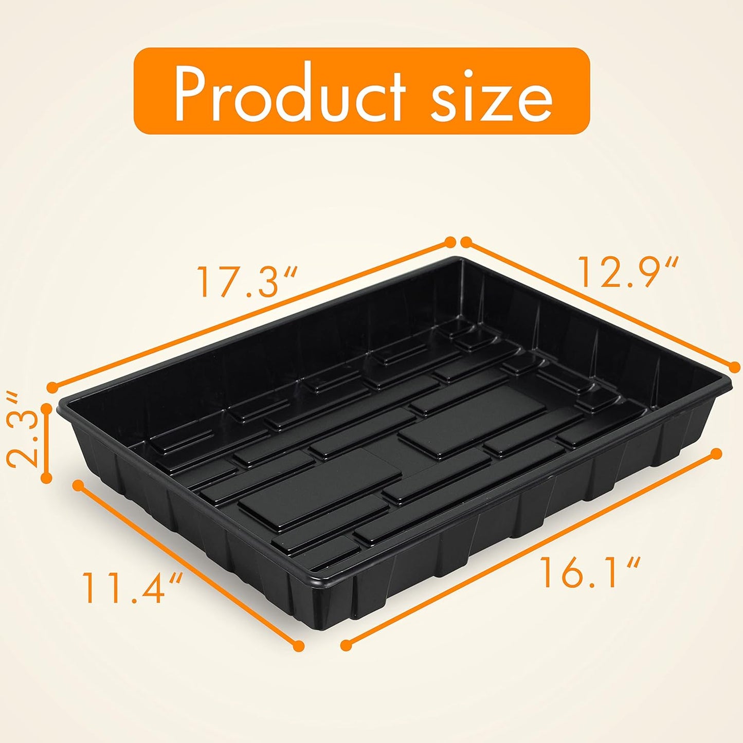 Gardzen 10 Pack Seed Trays, Reusable Plant Grow Trays, Ideal for Seed Starting, Microgreens, Indoor Gardening, and Greenhouse Plant Nurseries - No Drain Holes, 17.3" x 13"