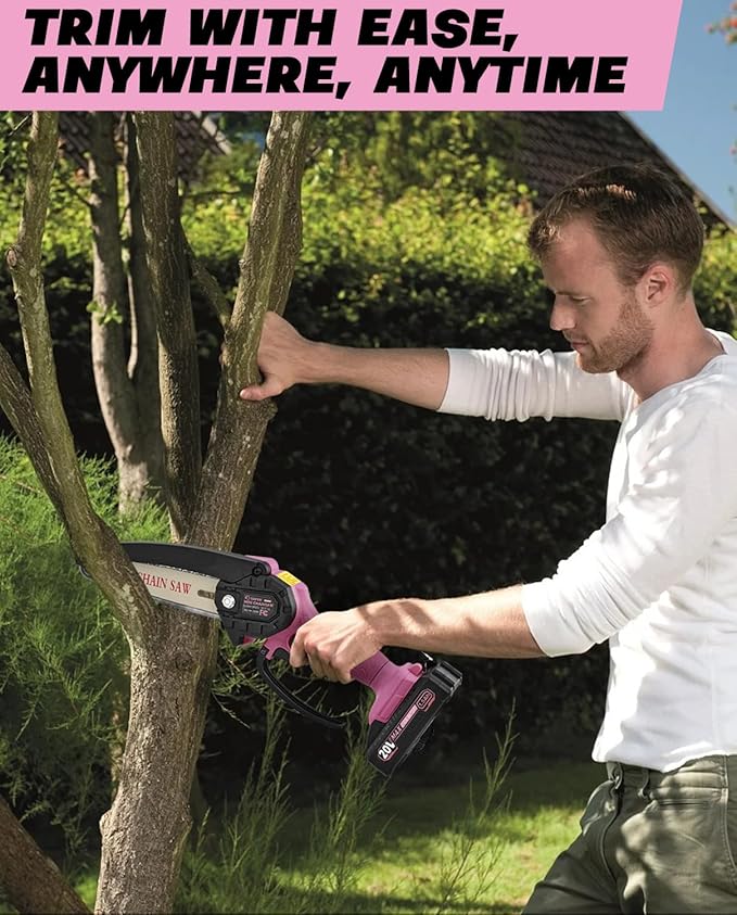 Saker Mini Chainsaw|6 Inch Chainsaws[2025 Upgraded]|Mini Cordless Electric Chain Saw|Small Handheld Portable Chain Saws Battery Powered Chain Saw for Tree Trimmer and Garden
