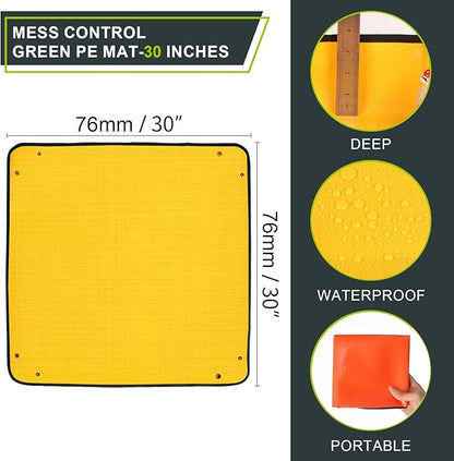 30" X 30" Large Plant Repotting Mat for Indoor Plants Potting Soil, Foldable Waterproof Plant Repotting/Potting Tray, Portable Potting Mat Gardening Tray for House Plants (Medium 30 X 30" (Orange))