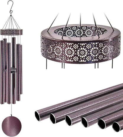 ASTARIN 48'' Wind Chimes for Outside Deep Tone - Large Windchimes with 6 Heavy Tubes, Memorial Wind Chimes Outdoor for Garden Hanging Décor,Sympathy Gifts，Bronze