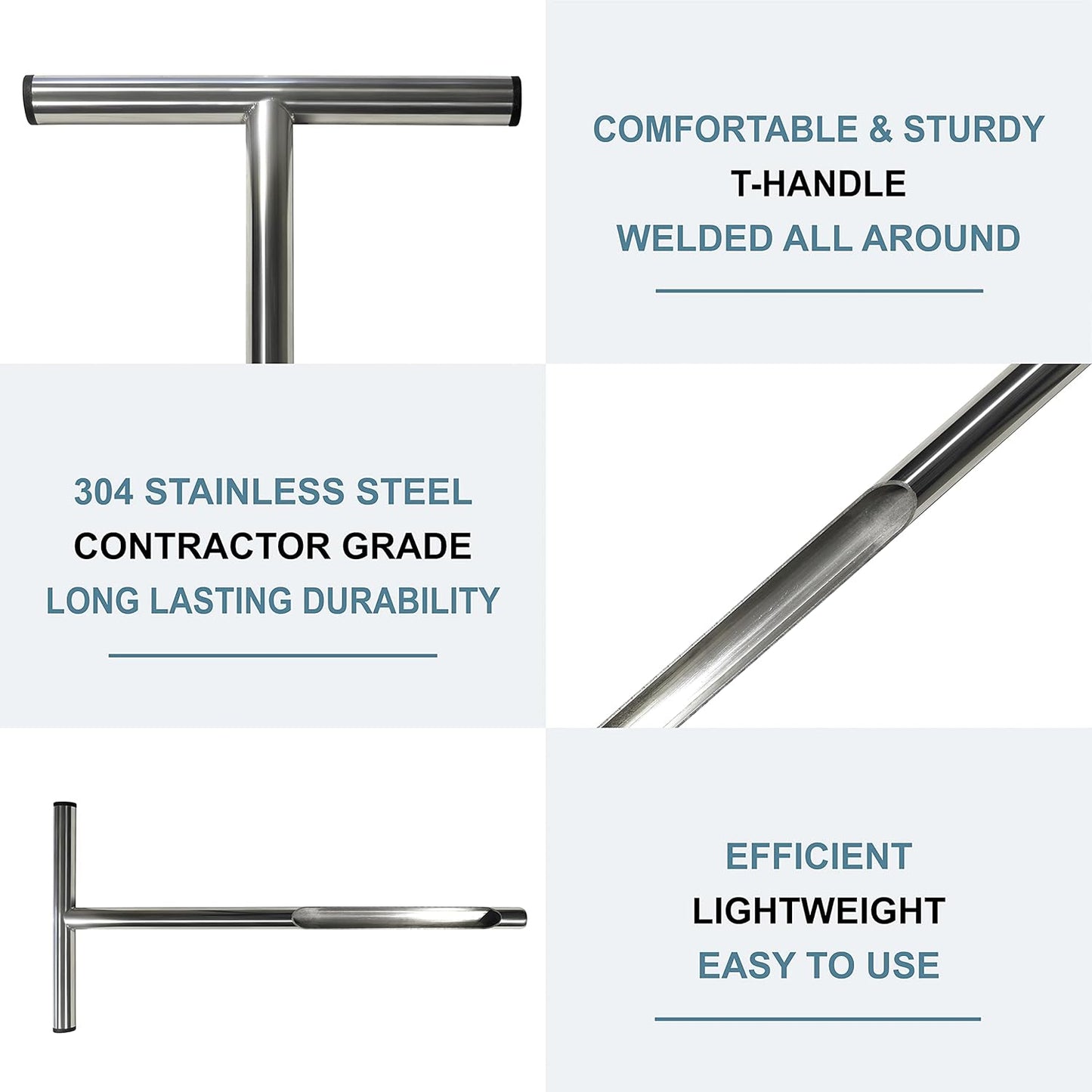 Soil Sampler Probe 21" for Garden, Lawn and Golf Courses Care Maintenance - Stainless Steel with T-Style Handle Soil Test Tool - Complete with 2 PVC Clear Tubes for Soil Samples