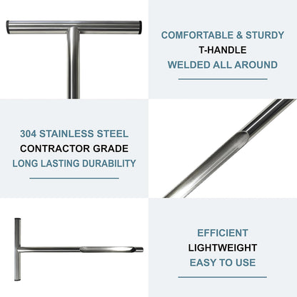 Soil Sampler Probe 21" for Garden, Lawn and Golf Courses Care Maintenance - Stainless Steel with T-Style Handle Soil Test Tool - Complete with 2 PVC Clear Tubes for Soil Samples