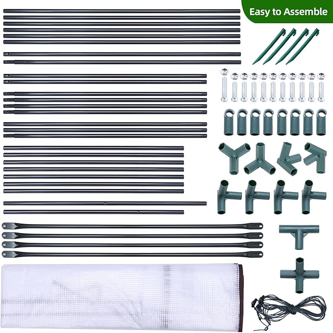 Ohuhu Tomato Greenhouse for Outdoors: Portable Lean to Green House Heavy Duty with Roll-Up Zippered Door, Tall Plastic Greenhouses for Outside Plants Growing Shed Tent for Backyard, 6.6x2.5x5.6 FT