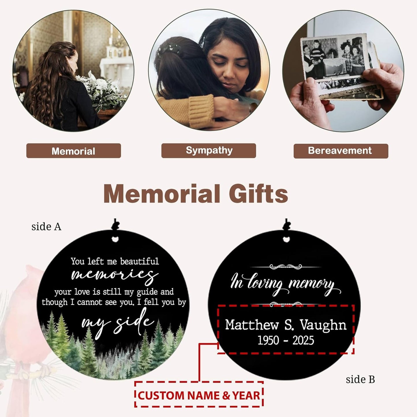 Personalized 36" Memorial Wind Chimes, Bereavement Gift to Honor a Loved One's Remembrance, Sympathy Gift for Loss of Mother Father Husband, for Outdoor Garden