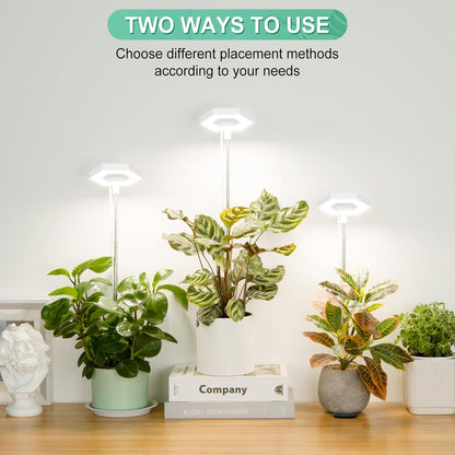 FOXGARDEN Plant Light, 126LEDs Grow Light for Indoor Plants, Full Spectrum Desk Growing Lamp with Detachable Base, Height Adjustable 7.8"-26" with Auto Timer 4H/8H/12H, 4 Dimmable Brightness, 3 Pack
