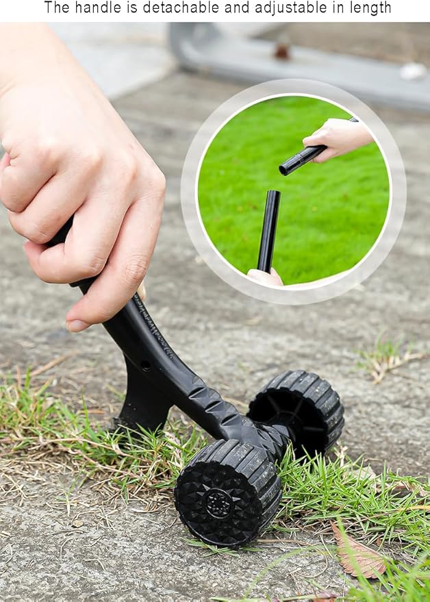 Crevice Weeding Tool with Wheel,Adjustable Handle Length, Allowing for Effortless clearing of Weeds in Corners.