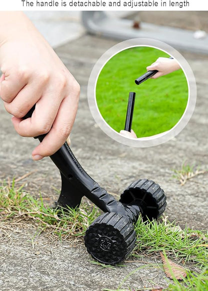 Crevice Weeding Tool with Wheel,Adjustable Handle Length, Allowing for Effortless clearing of Weeds in Corners.