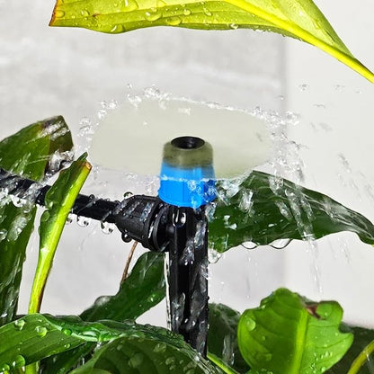 25 Pieces Drip Emitters Fan Shape with Stake for 1/4" Irrigation Tubing: Adjustable 360 Degree Water Flow Irrigation Universal Vortex Sprayer On 5" Stake Drip Pipe Sprinklers Fittings