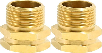 TAROSE 2 Pack Brass Garden Hose Adapter, 3/4” GHT Female x 3/4” NPT Male Connector, GHT to NPT Adapter Hose Fitting,Brass Garden Hose to Pipe Fittings Connect