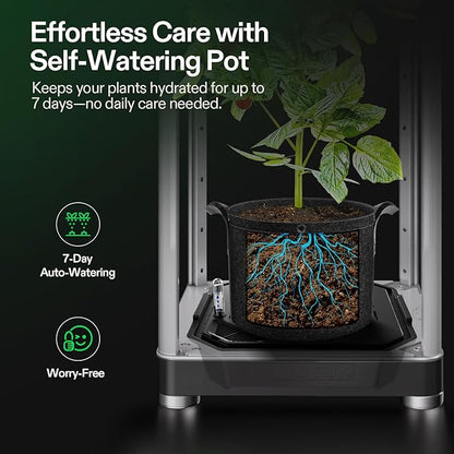 VGrow All-in-One Smart Grow Box, Professional System with Samsung LM301H EVO Grow Light, Advanced Circulation & Ventilation System, Irrigation, Nutrient, Magnetic Window for Indoor Hydroponics