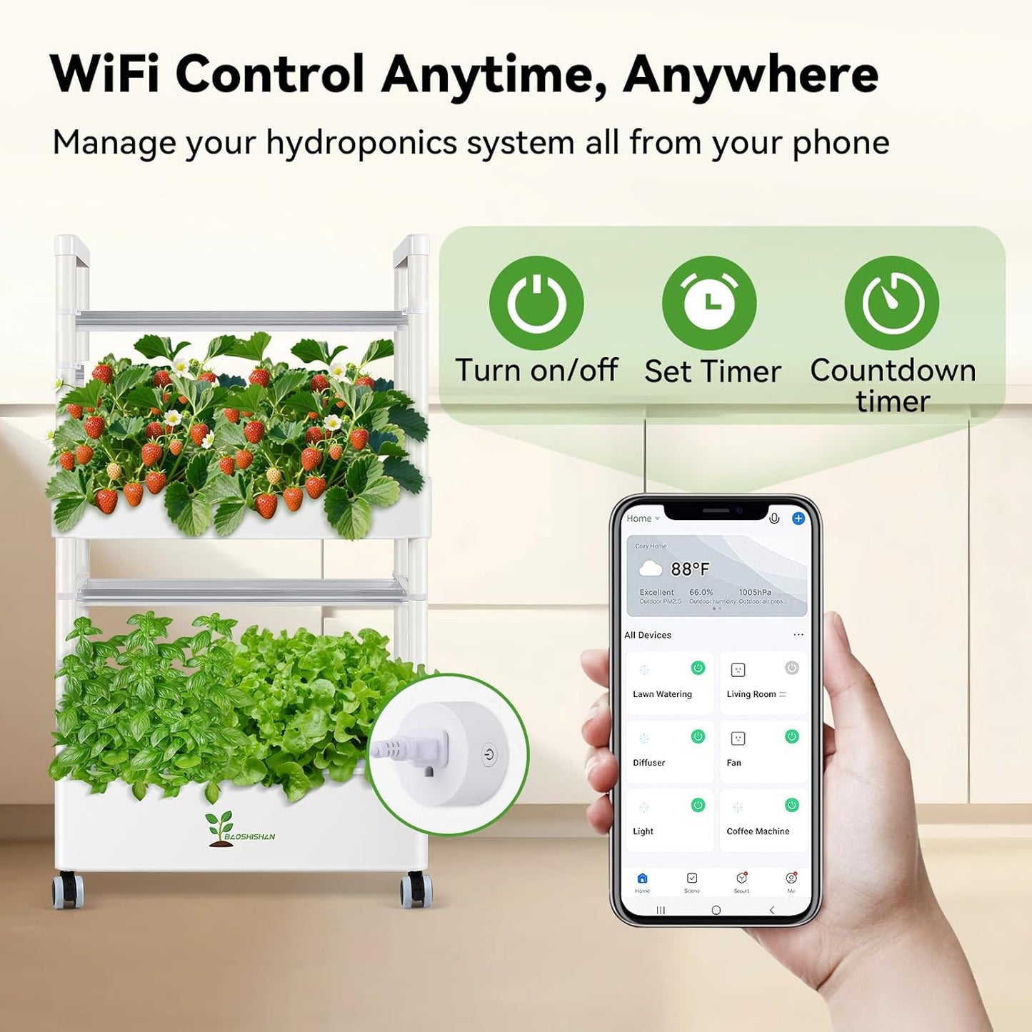 BAOSHISHAN Hydroponics Growing System Indoor Garden, 28 Pods Indoor Gardening System with LED Light, Automatic Timer Pump System Hydroponic System for Vegetable Fruit Herb