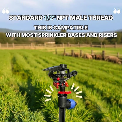 PVC Low Pressure Sprinkler Head, Adjustable 0-360 Degree, Partial Rotation Type