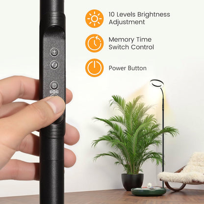 20W Indoor Plant Grow Light with Embedded Controller, Red Blue Warm Full Spectrum 95 LED Bulbs, Adjustable Height,Auto Timer,Dimmable Halo Growing Stand Lmap for Tall Large Small Plant Growth