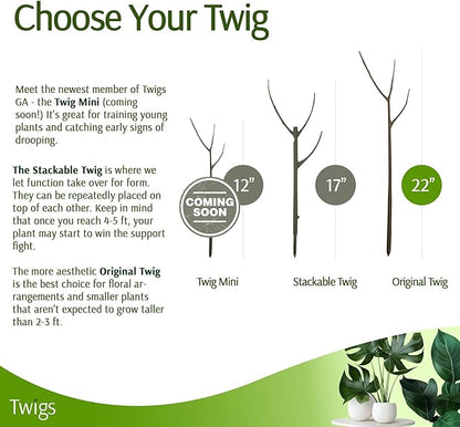 Plant Support Stakes, Stem Holder Structures for Indoor & Outdoor Use, Garden Accessories for Climbing & Potted Plants, Trellis Alternative - Moonstone, 3 Pack, 22" L, Original