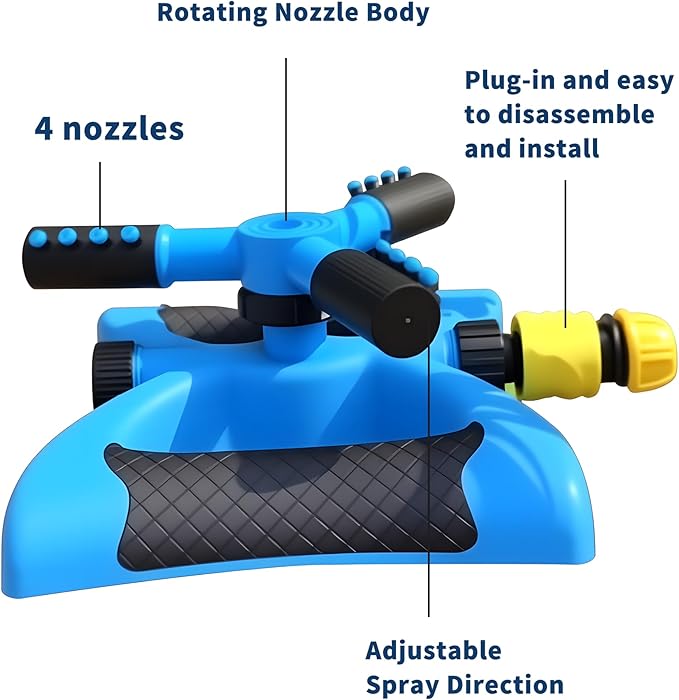 Sprinkler for Yard Rotary Garden Sprinkler, Large Coverage Lawn Watering System for Yards（Suitable for DN: 1/2 inch Pipes）