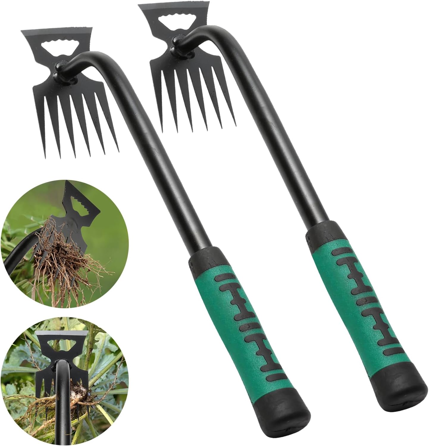 Gardening Hand Weeder Tools, Weeding Artifact Uprooting Weeding Tool, Durable Manganese Steel Hand Weeder Tool, Manual Multifunctional Weeders Gardening Tools for Yard and Garden (6 Teethes)