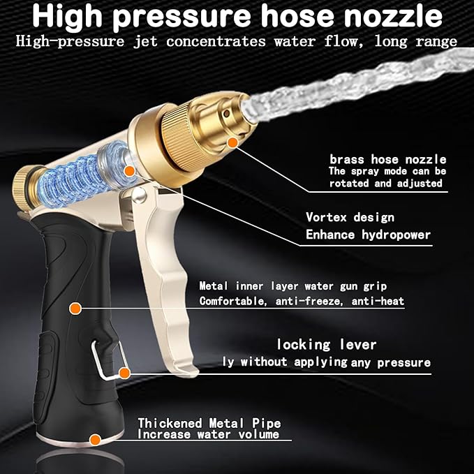 Heavy Duty High Pressure Garden Hose Nozzle, adjustable spraying mode Metal Water Hose Nozzle for Car Washing, Yard Plant Watering, Pets & Windows