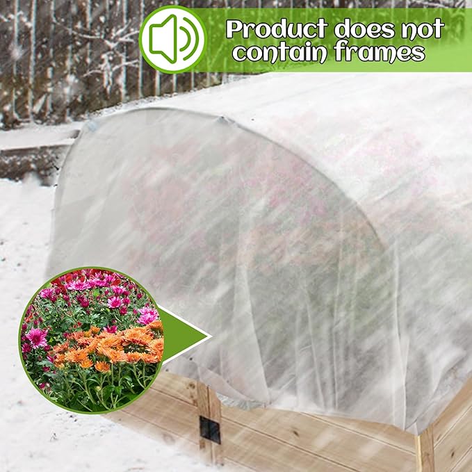 Alphatool Plant Covers Freeze Protection - 10 ft x 50 ft Frost Cloths Blankets for Outdoor Plants, Non-Woven Fabric Floating Row Cover, 1.0oz/yd² Thick Garden Covers for Raised Beds