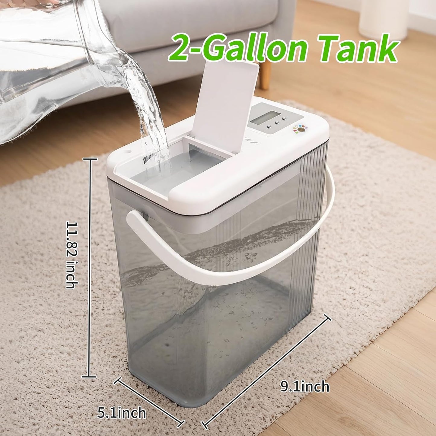 Indoor Drip Irrigation System with 2-Gallon Water Tank, Touch Night Light & Programmable Timer-Self-Watering Kit for 10 Potted Plants