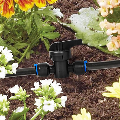 40 Pack 1/4" Drip Irrigation Shut Off Valve, Quick Connect Universal Drip Irrigation Tubing Coupling Valve, Connector Locking Fitting for Sprinkler or Drip Irrigation System