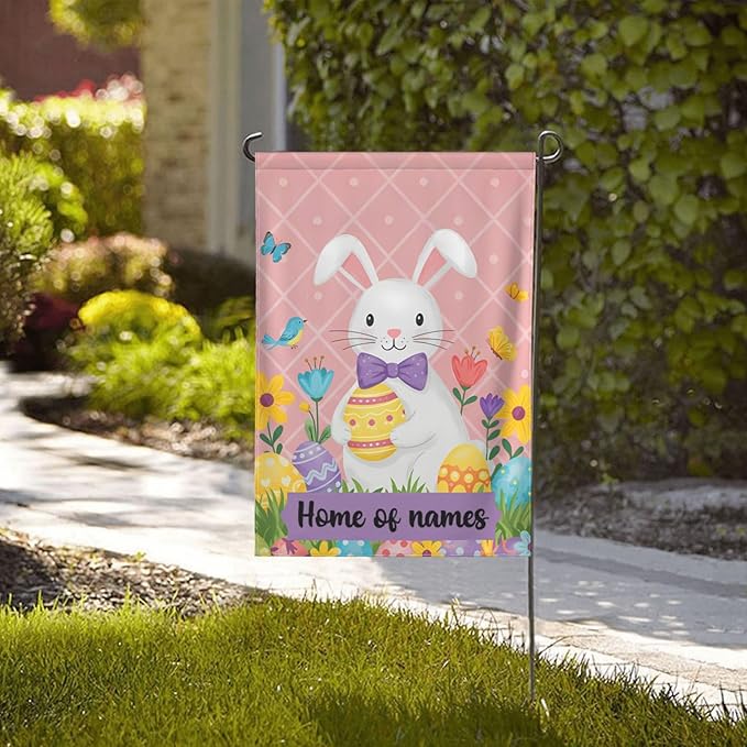 Custom Easter Garden Flag for Outdoor Personalized Easter Yard Flags Decor Customized Flag Add Your Own Picture/Text House Lawn Banner Double Sided Home Wall Decoration 12.5x18 28x40