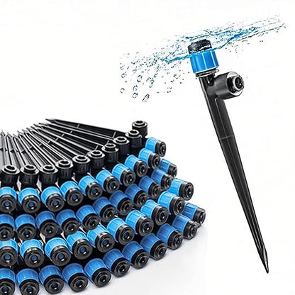 35Pcs Push-to-Fit Drip Irrigation Emitters for 1/4" Irrigation Tubing,360 Degree Adjustable Water Flow Emitters Irrigation Drippers for Garden Watering System
