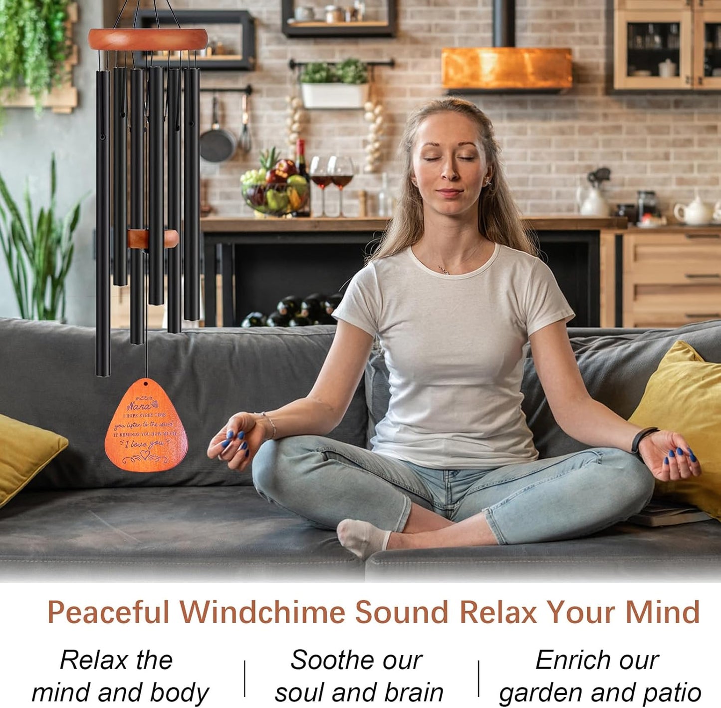 Nana Gifts, Gifts for Nana, 32" Butterfly Wind Chime for Nana Birthday Gifts, Nana Gift from Grandkids, Grandma Gifts for Mothers Day Christmas