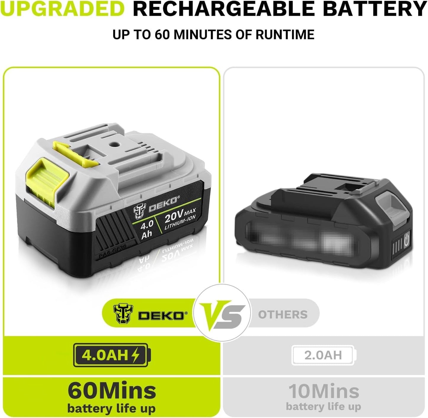 20V Cordless Tiller Cultivator,48 Steel Tines Garden Tiller,9inch Wide Electric Tiller for Gardening,Garden Rototiller with 4AH Battery and Charger Included