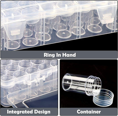 60-Slots Seed Storage Organizer Box with Label Stickers, Seed Storage Container for Flower Plants, Seeds & Bulbs, Flower, Vegetable, Clover and Basil Seeds, Gardening Supplies & Organizer