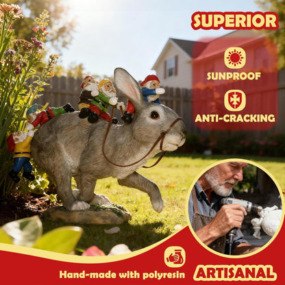 Sunthus Garden Gnomes Decorations for Yard Bunny Statue Funny Outdoor Decor Rabbit