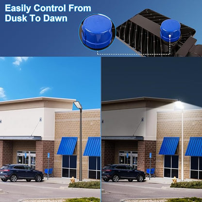 240W LED Parking Lot Lights Outdoor, Super Bright 36000LM 5000K Parking Light with Dusk-to-Dawn 180°Adjustable Slip Fit Mount IP65 Commercial Security Street Area Lighting Heavy-Duty 100-277V