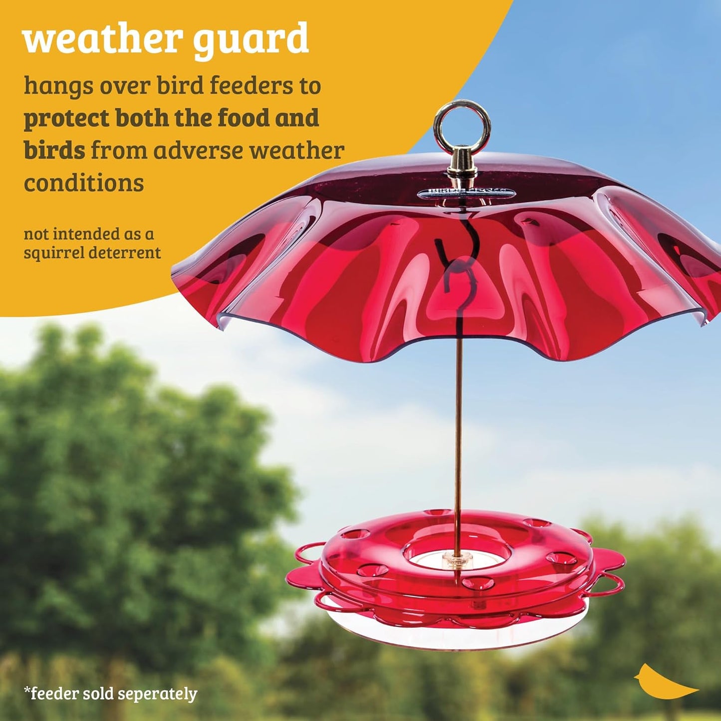 Birds Choice WGORANGE Weatherguard, Weather-Resistant Acrylic Bird Feeder Weatherguard, 13", Orange…