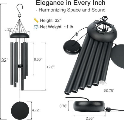 Memorial Wind Chimes for Outside Deep Tone 32" Windchimes Outdoors Decor Sympathy Wind Chimes for Loss of Loved One with Wind Catcher for Garden Patio Balcony and Home Best Gift