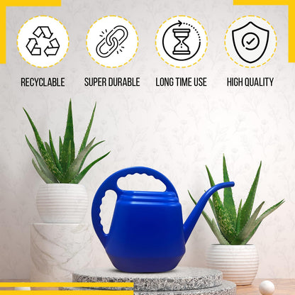 KP KOOL PRODUCTS 2 Liter Blue Watering Can – Durable Plastic Indoor & Outdoor Plant Waterer – Lightweight Garden Tool with Easy Pour Spout – Ideal for Flowers, Herbs, Lawns & Houseplants – 1 Pack