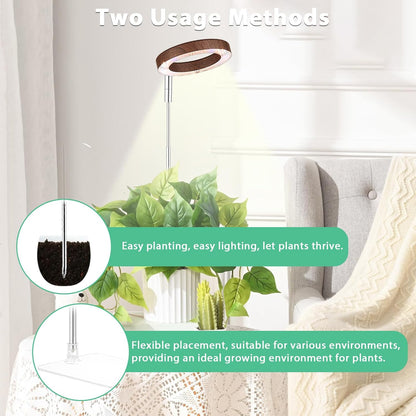 yadoker Plant Grow Light, LED Growing Light Full Spectrum for Indoor Plants,Height Adjustable, Automatic Timer, 5V Low Safe Voltage,Idea for Small Plants