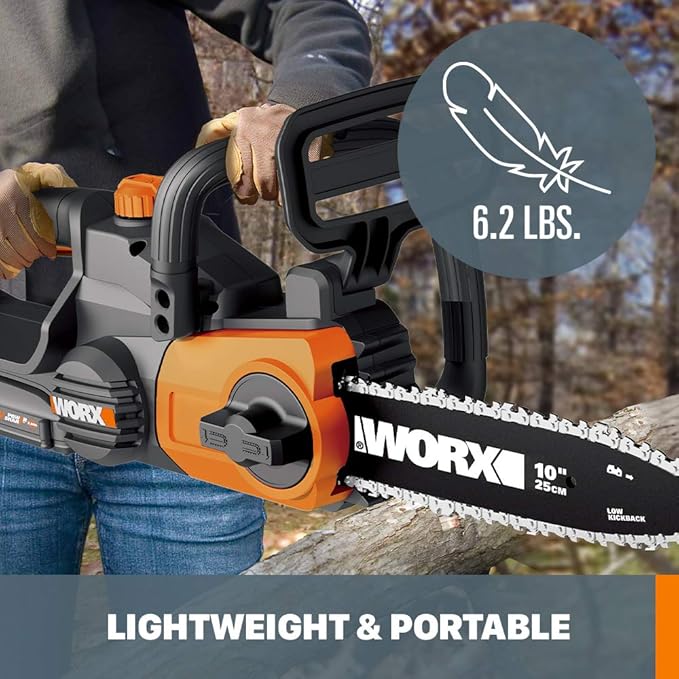 Worx WG322 20V Power Share 10" Cordless Chainsaw with Auto-Tension