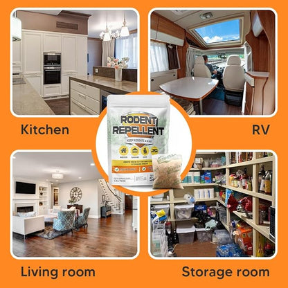 Rodent Repellent, Mouse Repellent Pouches, Mice Repellent Indoor, Mouse Deterrent Outdoor, Rat Repellent, Extra-Strength Rodent-Repelling Pouch, Peppermint to Keep Mice Away from Garage-10P