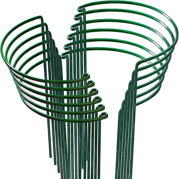 LEOBRO 12PCS Plant Supports, Peony Cages and Supports, Plant Stakes, Plant Support Stakes for Indoor Plants, Outdoor Plants, Monstera Hydrangea Support Cage, 10" W x 15.8" H