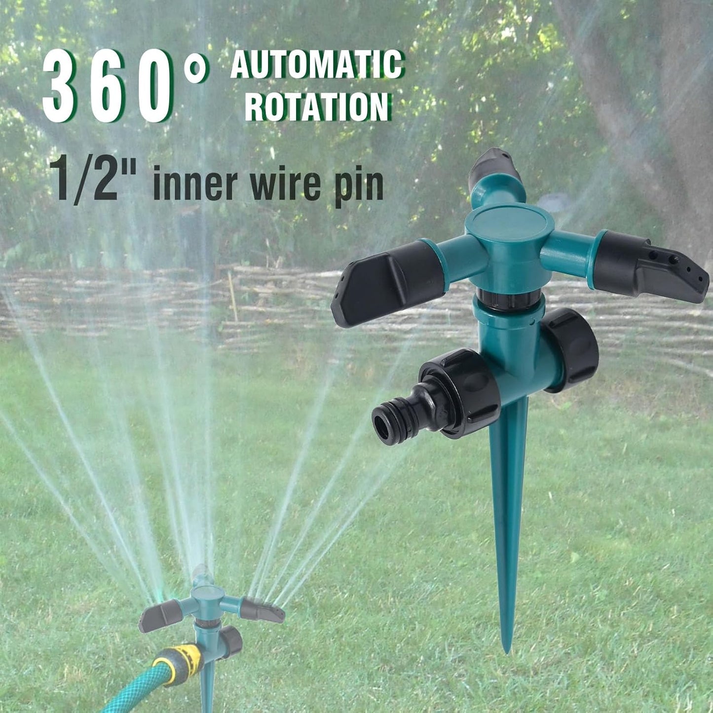 2 Pcs 360 Water Sprinkler Lawn Sprinklers for Garden Sprinklers for Yard Irrigation 3600 Square Feet