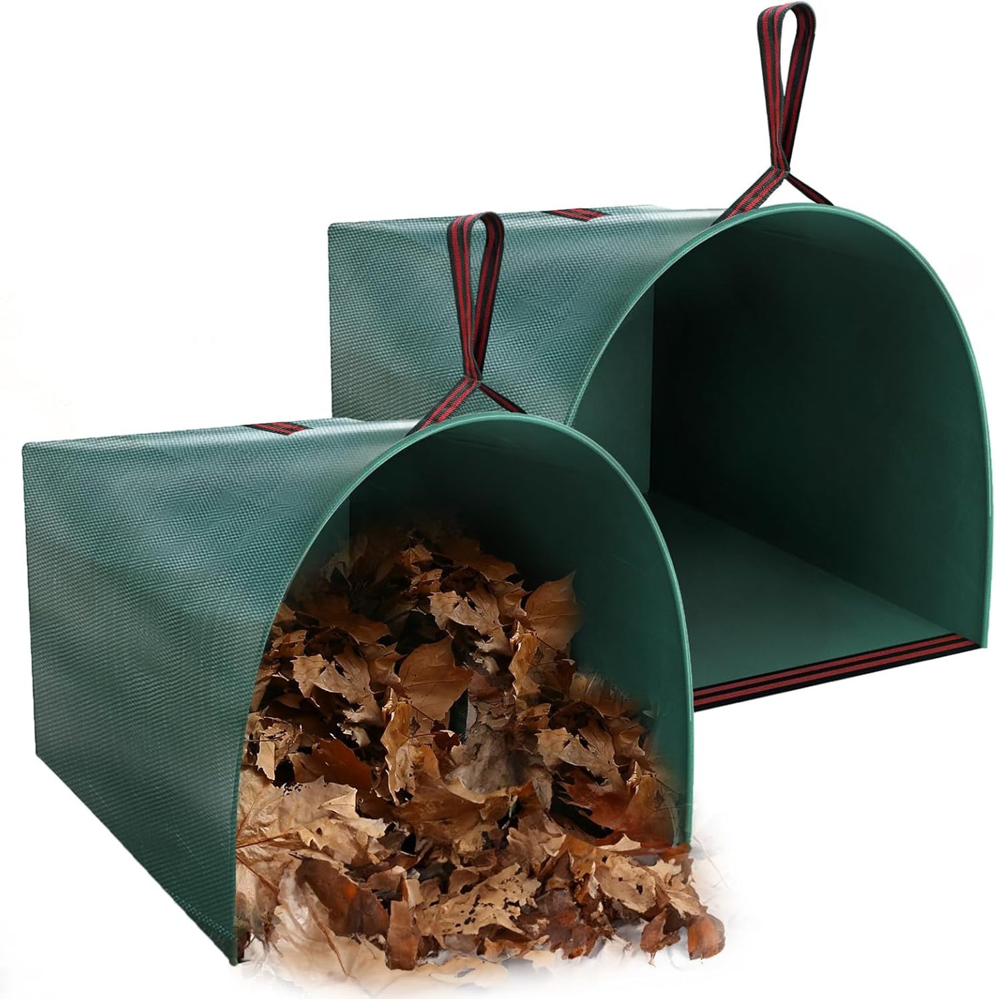 Joyhalo Reusable Yard Waste Bags, 2 Pack 40 Gallon Dustpan-Type Garden Bag for Collecting Leaves Garss Clippings, Heavy Duty lawn and leaf bags, Garden Waste Container for Clean Up Outdoor Debris