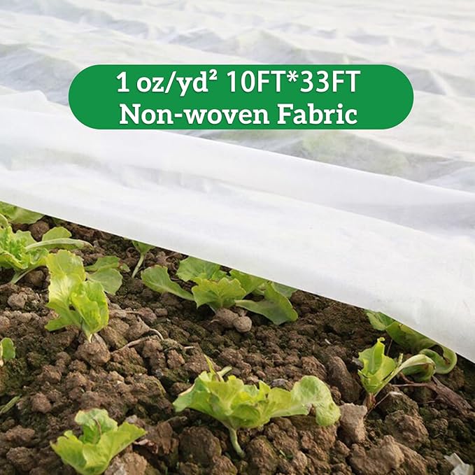 Plant Covers Freeze Protection 10 ft x 33 ft Fabric Frost Cloths for Outdoor Plants 1oz/yd² Floating Row Plant Blankets for Winter Frost Sun Protection