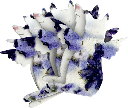 24pcs Seed Paper – Pink Plantable Wildflower for Pet Lovers, Pet Owners, Memorials & Other Milestone Celebrations (Purple - Cat)